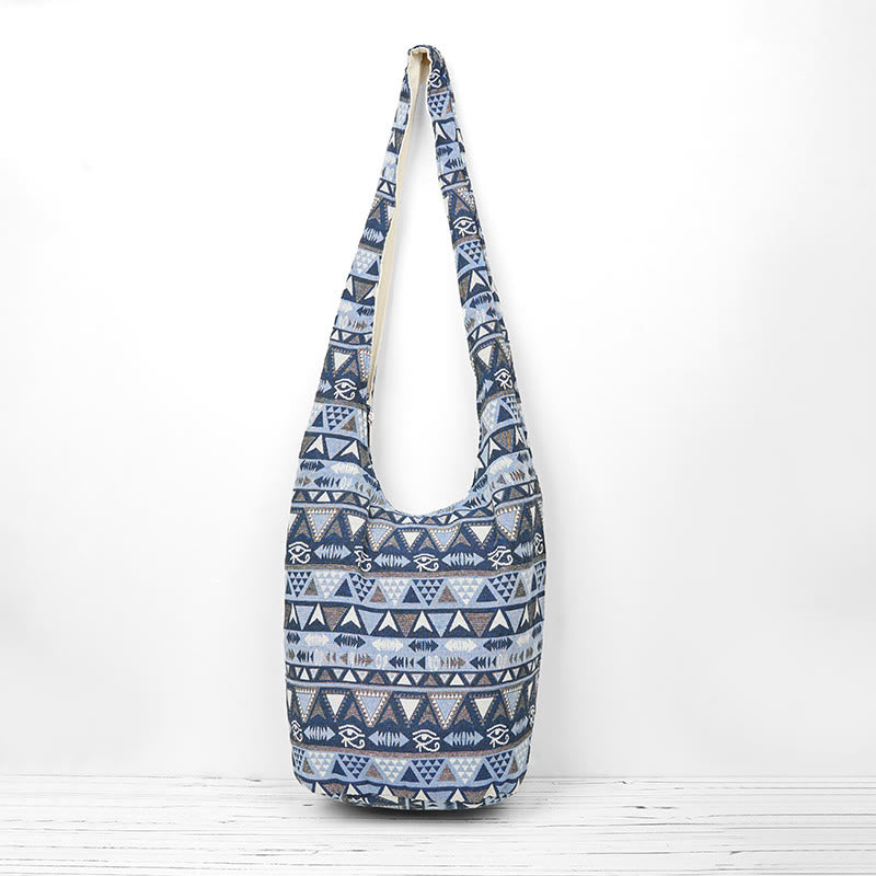 Cotton Stripes Pattern Crossbody Bag for Yoga Mats