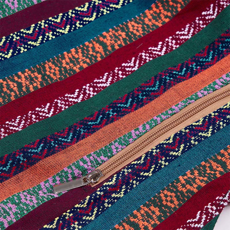 Colored Geometric Cotton Yoga Bag with Stripes Pattern