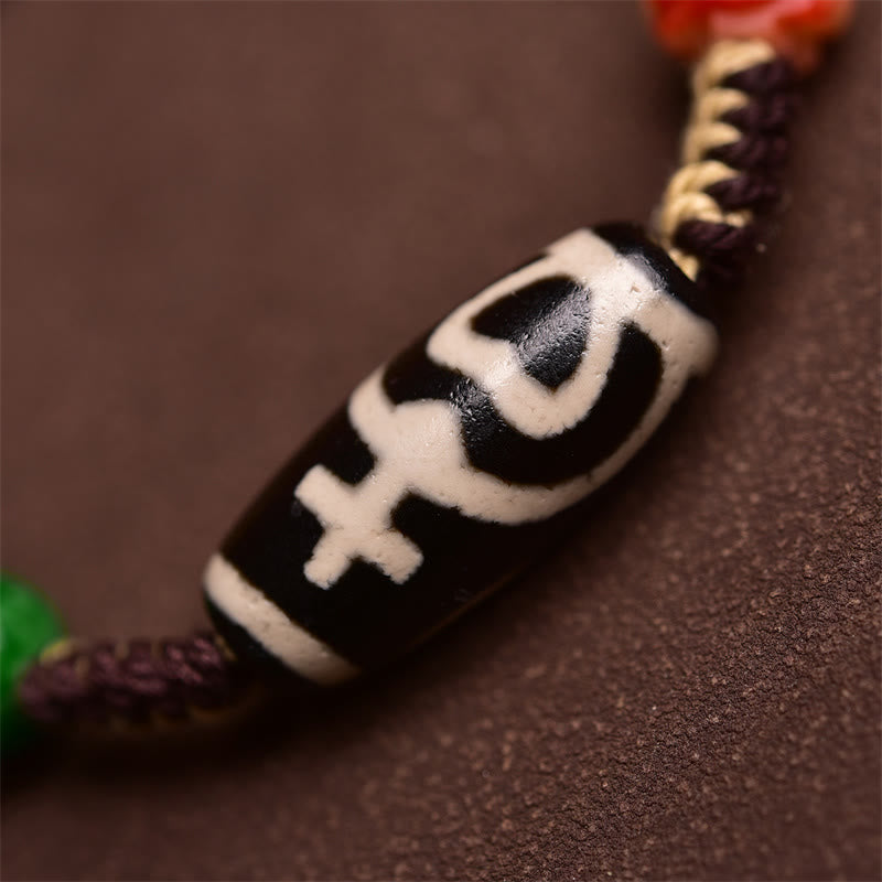 Dzi Bead Wealth Protection Bracelet 14-16cm Unisex