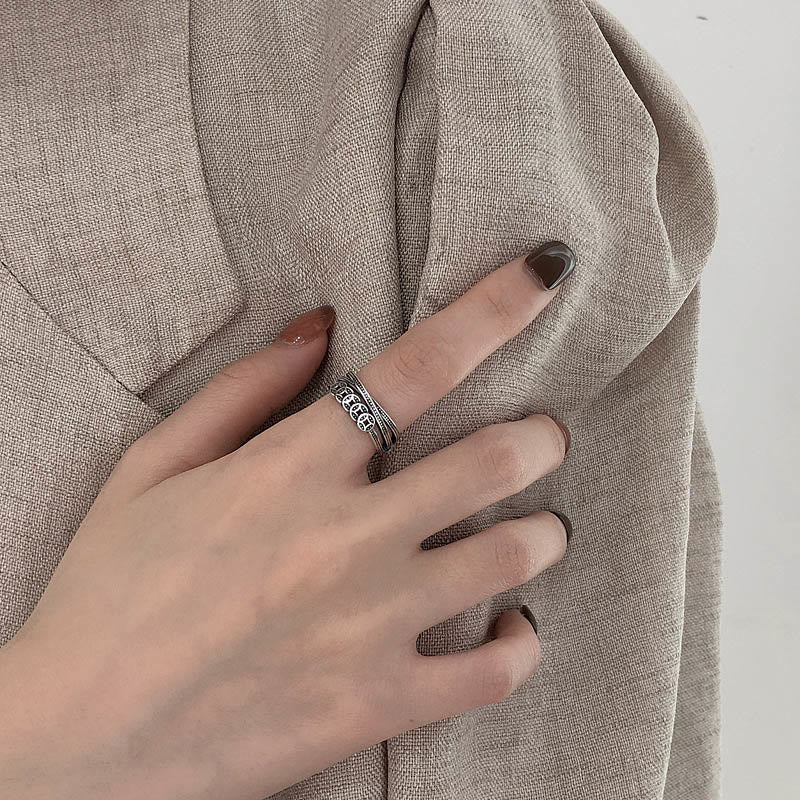 925 Sterling Silver Copper Coins Wealth Blessing Adjustable Spiritual Ring