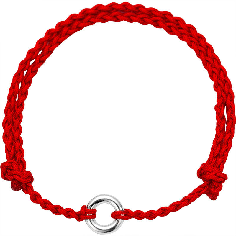 925 Sterling Silver Peace Buckle Luck String Braid Rope Spiritual Anklet