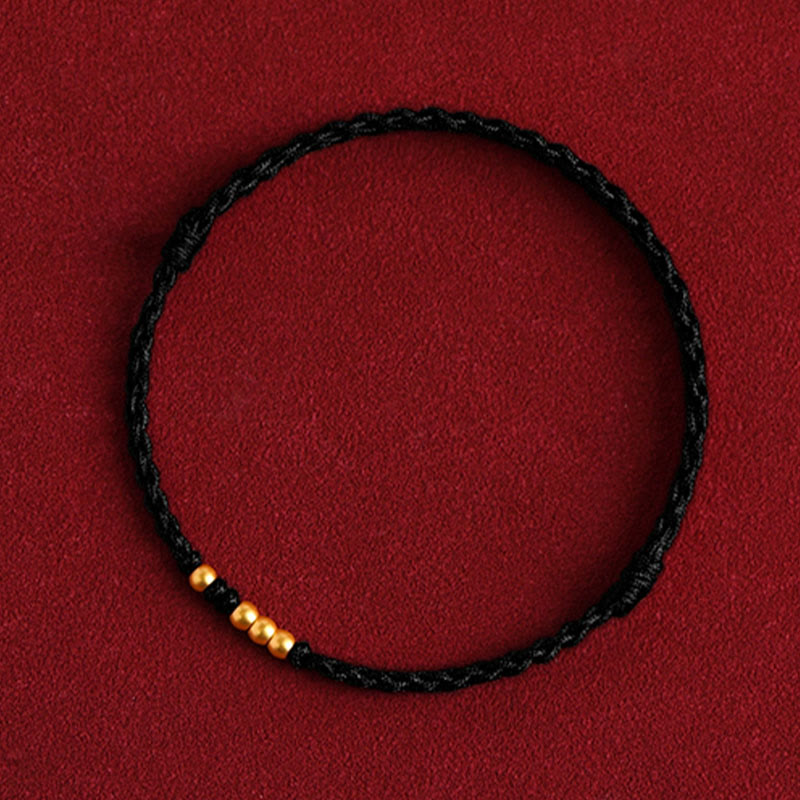 999 Gold Beads Red String Protection Bracelet for Couples