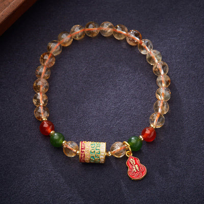 6mm Citrine Crystal Protection Bracelet for Spiritual Balance