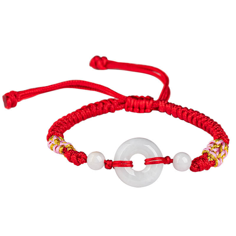 Jade Luck Red String Bracelet for Prosperity & Protection