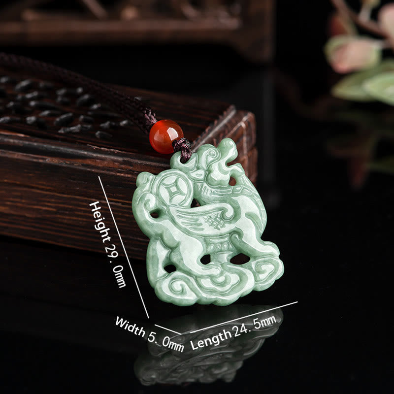 Jade PiXiu Necklace for Wealth and Luck Spiritual Protection