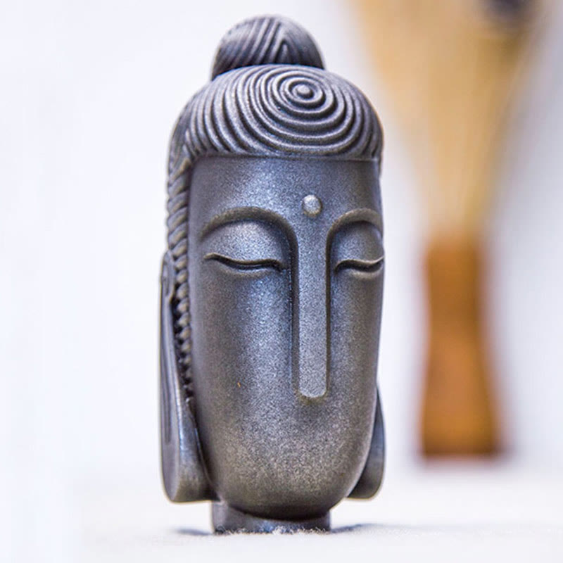 Meditating Buddha Statue 15cm Iron Powder Rust Resin