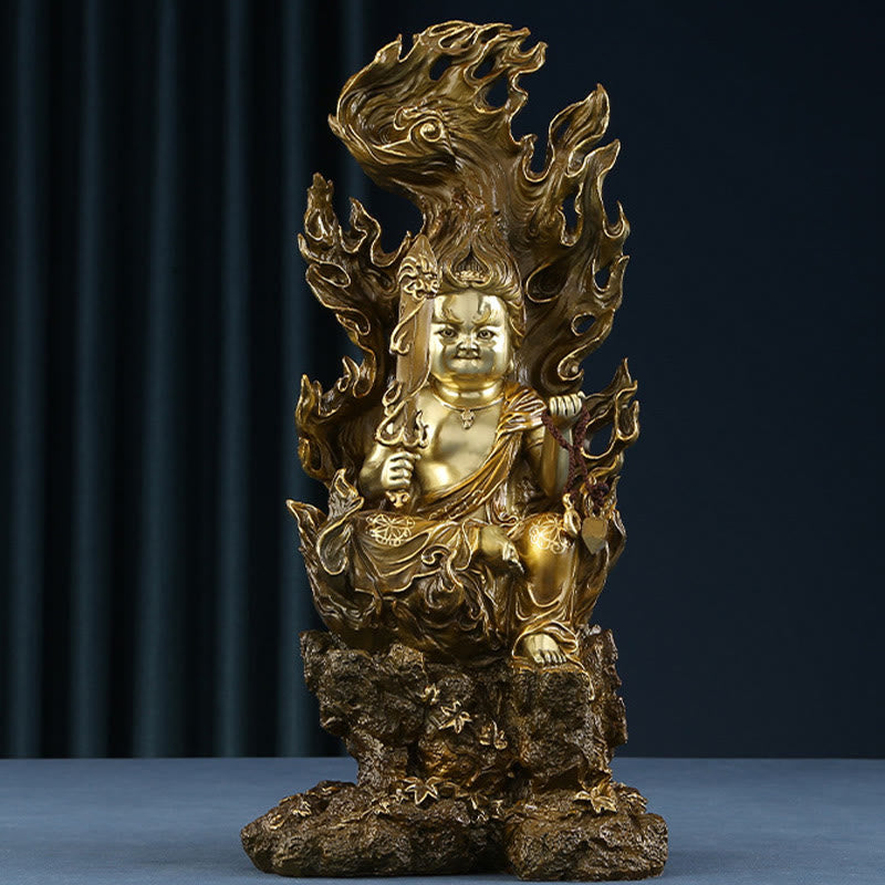 Acalanatha Buddha Copper Statue 15in Serenity Figurine