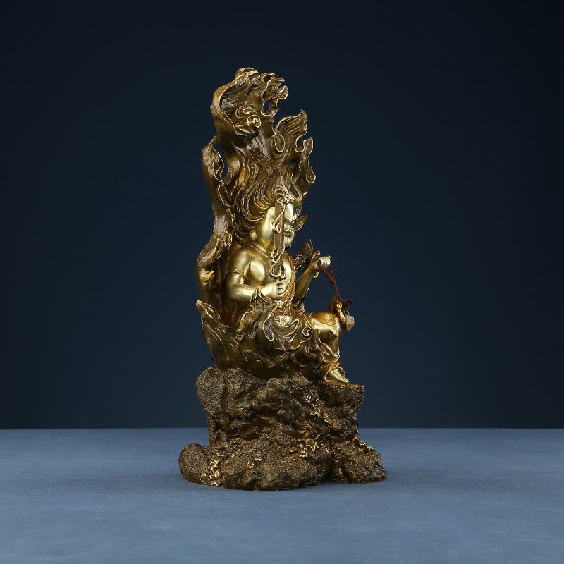 Acalanatha Buddha Copper Statue 15in Serenity Figurine