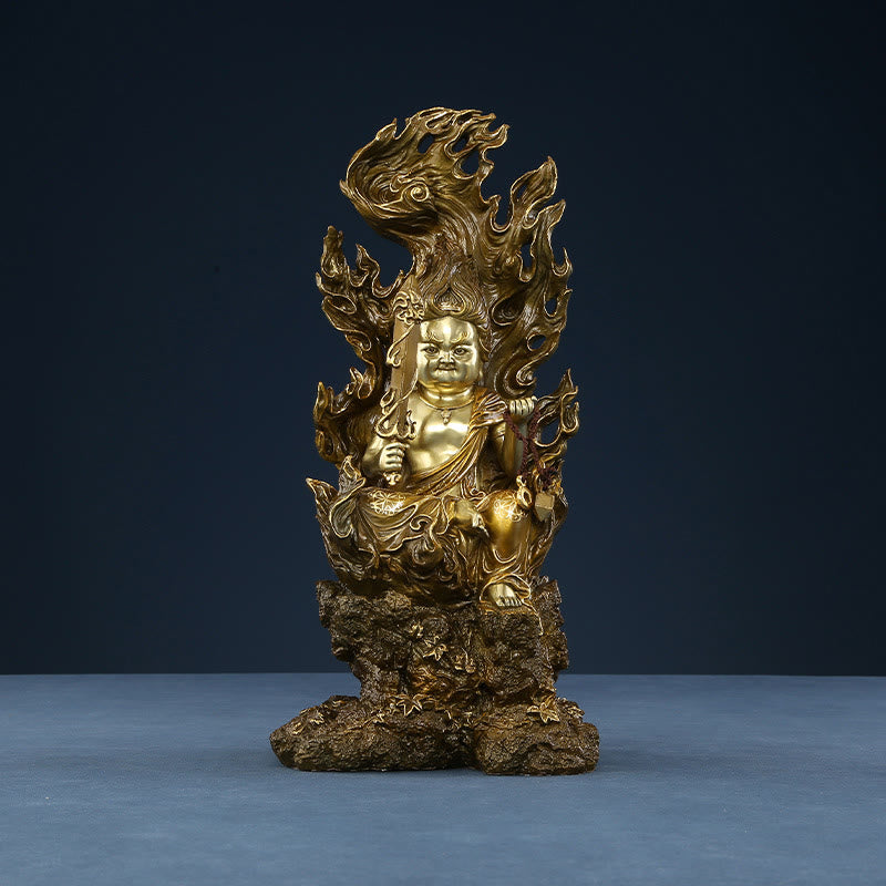 Acalanatha Buddha Copper Statue 15in Serenity Figurine