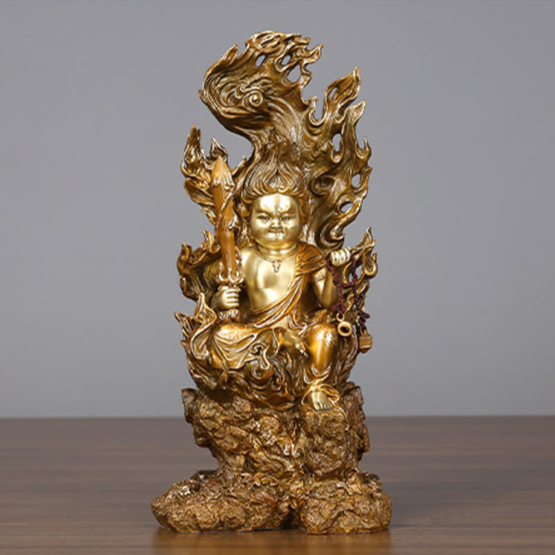Acalanatha Buddha Copper Statue 15in Serenity Figurine