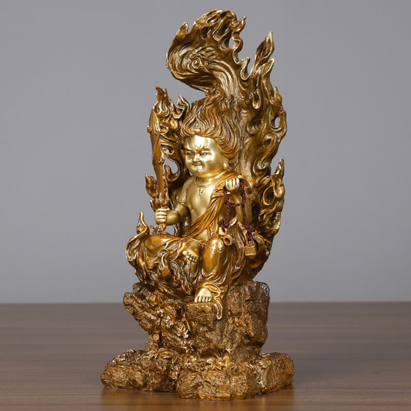 Acalanatha Buddha Copper Statue 15in Serenity Figurine