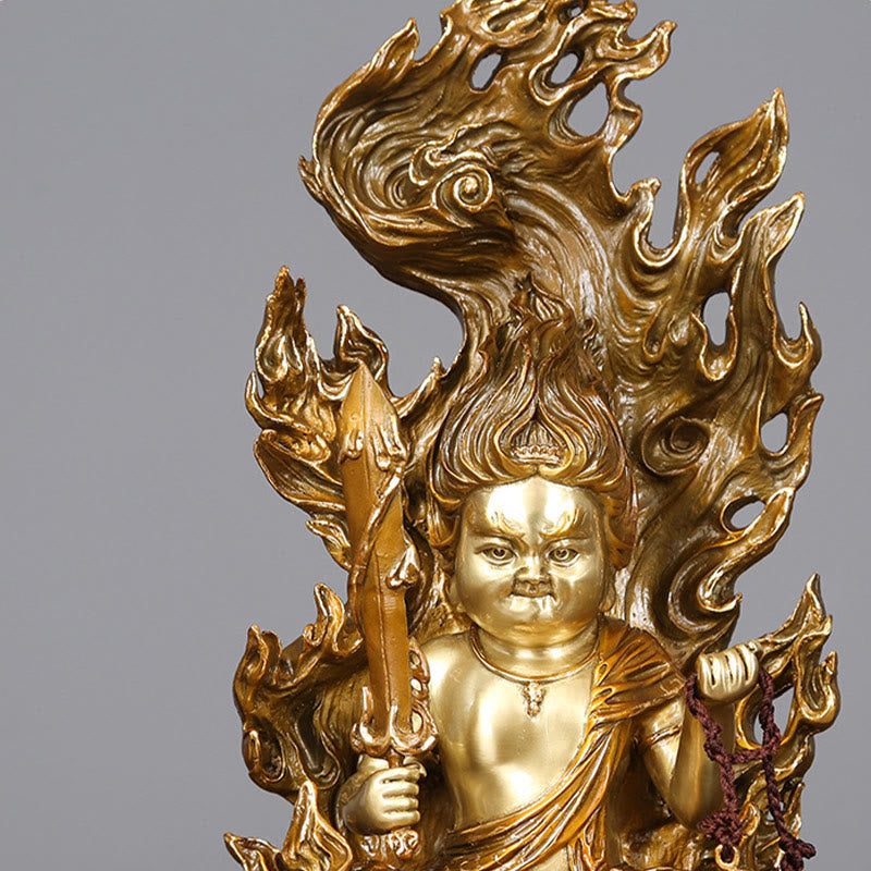 Acalanatha Buddha Copper Statue 15in Serenity Figurine
