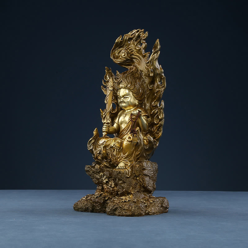 Acalanatha Buddha Copper Statue 15in Serenity Figurine