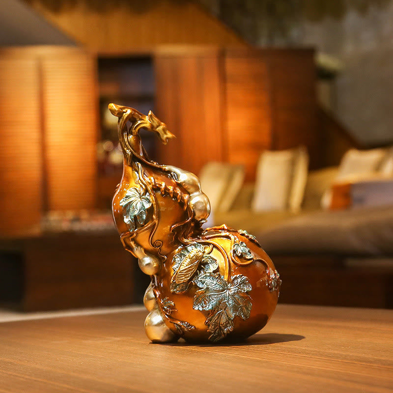 Golden Gourd Brass Copper Spiritual Statue Decor