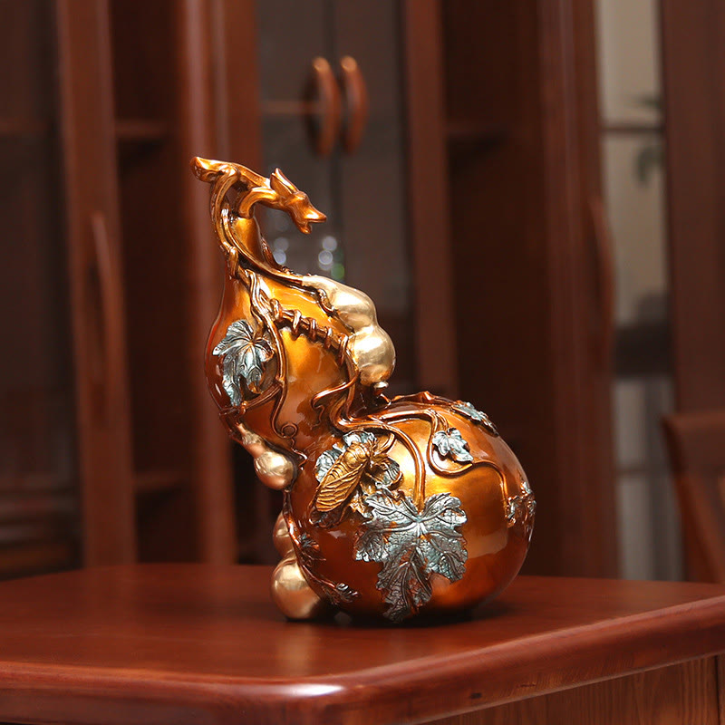 Golden Gourd Brass Copper Spiritual Statue Decor