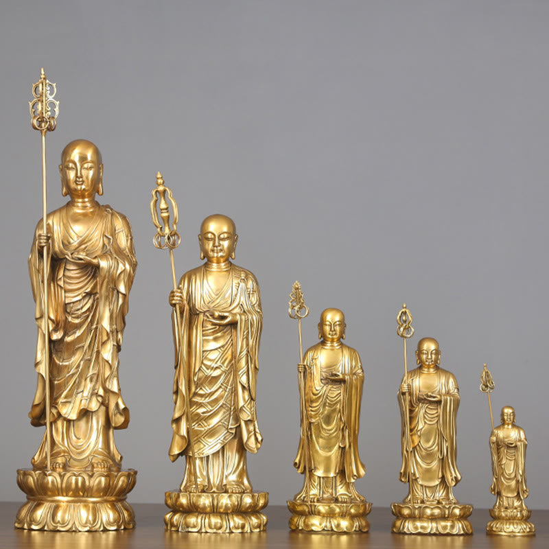 Ksitigarbha Bodhisattva Copper Buddha Statue 27cm Compassion
