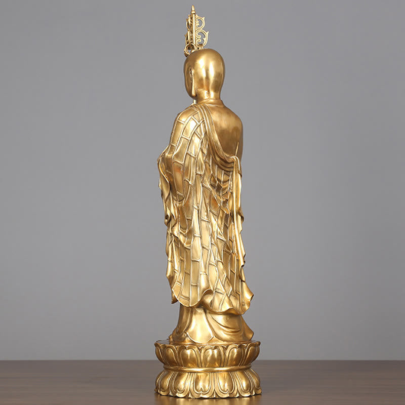 Ksitigarbha Bodhisattva Copper Buddha Statue 27cm Compassion