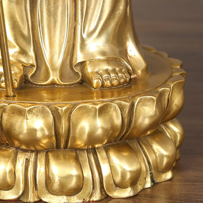 Ksitigarbha Bodhisattva Copper Buddha Statue 27cm Compassion
