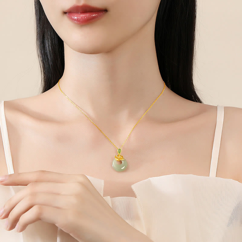 Jade Lotus Necklace for Abundance and Spiritual Growth | 45cm