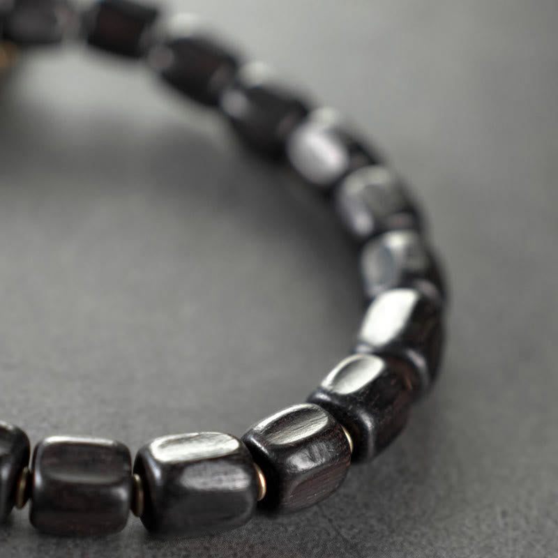 Ebony Wood Copper Healing Bracelet | Multilayered Peace Beads