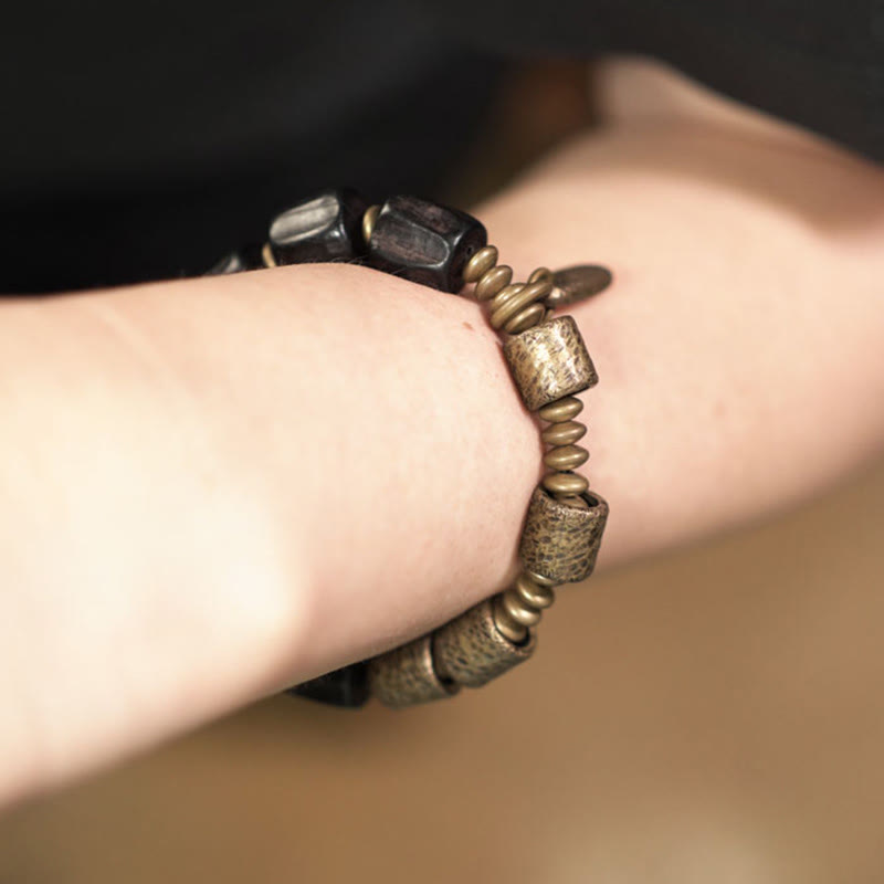 Unisex Ebony Wood Bracelet for Meditation and Inner Peace