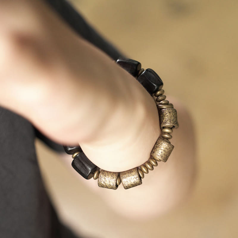 Unisex Ebony Wood Bracelet for Meditation and Inner Peace