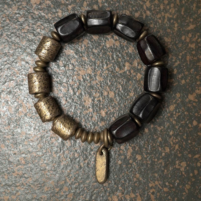 Unisex Ebony Wood Bracelet for Meditation and Inner Peace