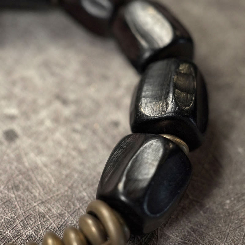 Unisex Ebony Wood Bracelet for Meditation and Inner Peace