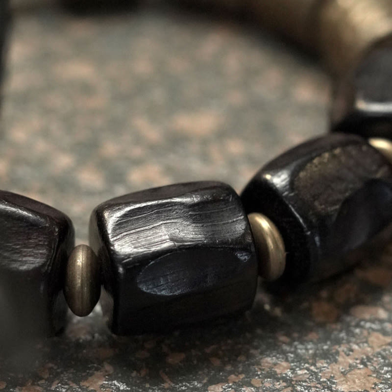 Unisex Ebony Wood Bracelet for Meditation and Inner Peace