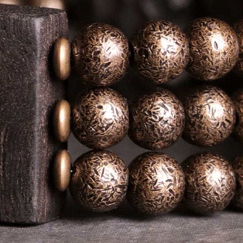 Vintage Ebony Wood Copper Beads Balance Bracelet