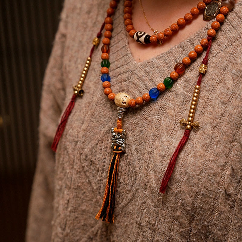 108 Beads Bodhi Seed Mala Bracelet Necklace for Wisdom & Peace