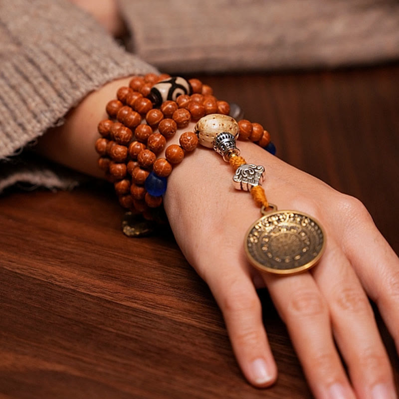 108 Beads Bodhi Seed Mala Bracelet Necklace for Wisdom & Peace