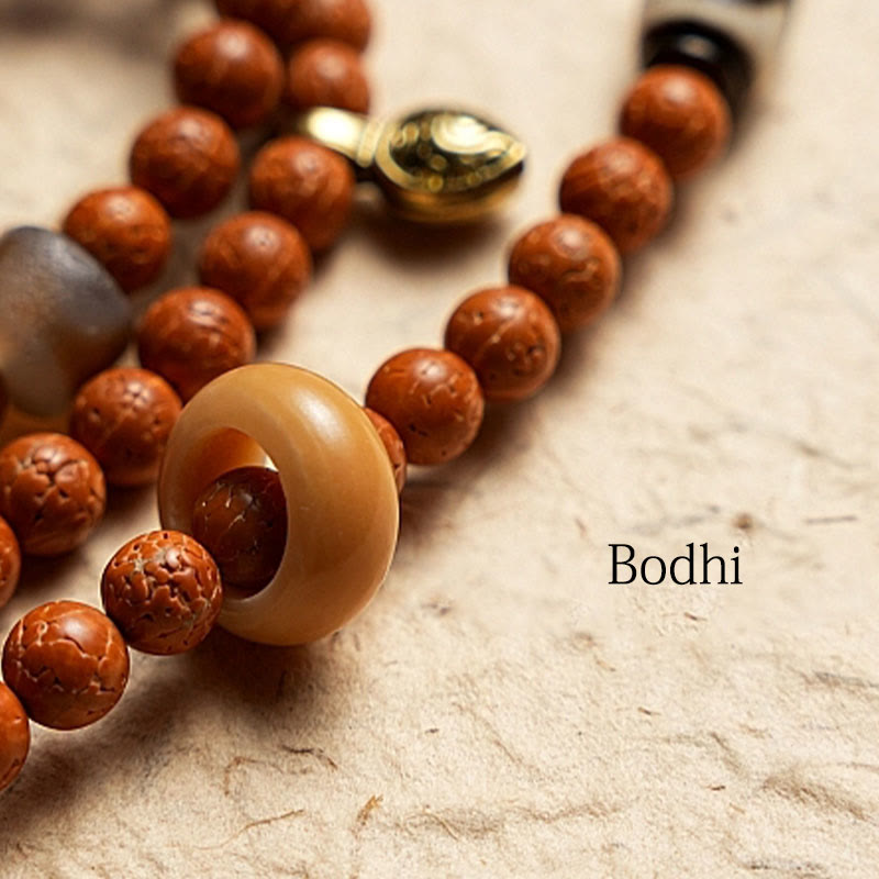 108 Beads Bodhi Seed Mala Bracelet Necklace for Wisdom & Peace