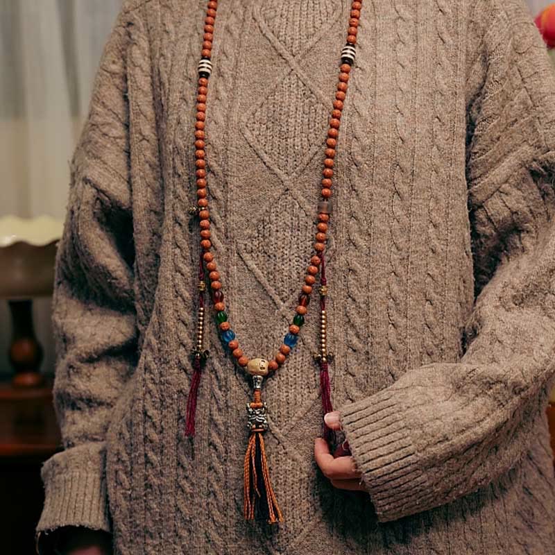 108 Beads Bodhi Seed Mala Bracelet Necklace for Wisdom & Peace