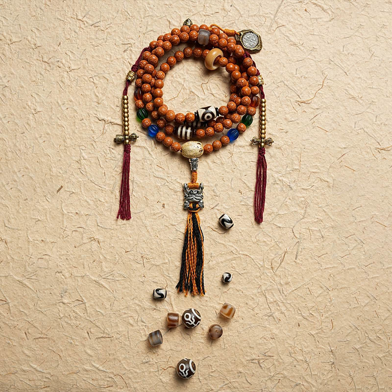108 Beads Bodhi Seed Mala Bracelet Necklace for Wisdom & Peace