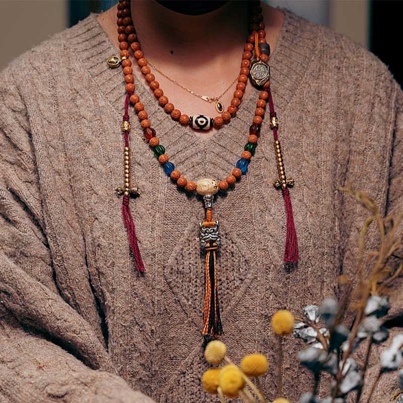 108 Beads Bodhi Seed Mala Bracelet Necklace for Wisdom & Peace