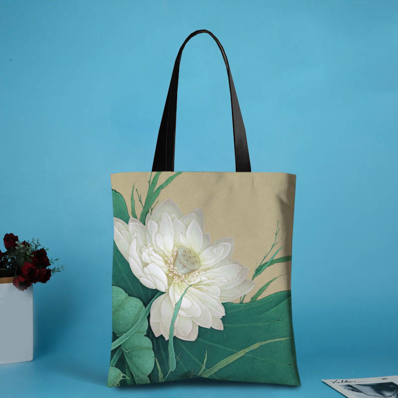 Ink Lotus Koi Fish Canvas Yoga Bag | Healing Sounds