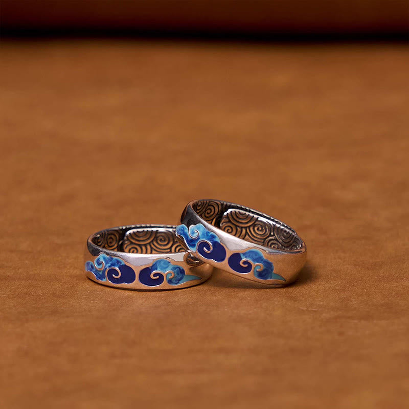 Copper Spiritual Ring with Auspicious Clouds Pattern | Adjustable