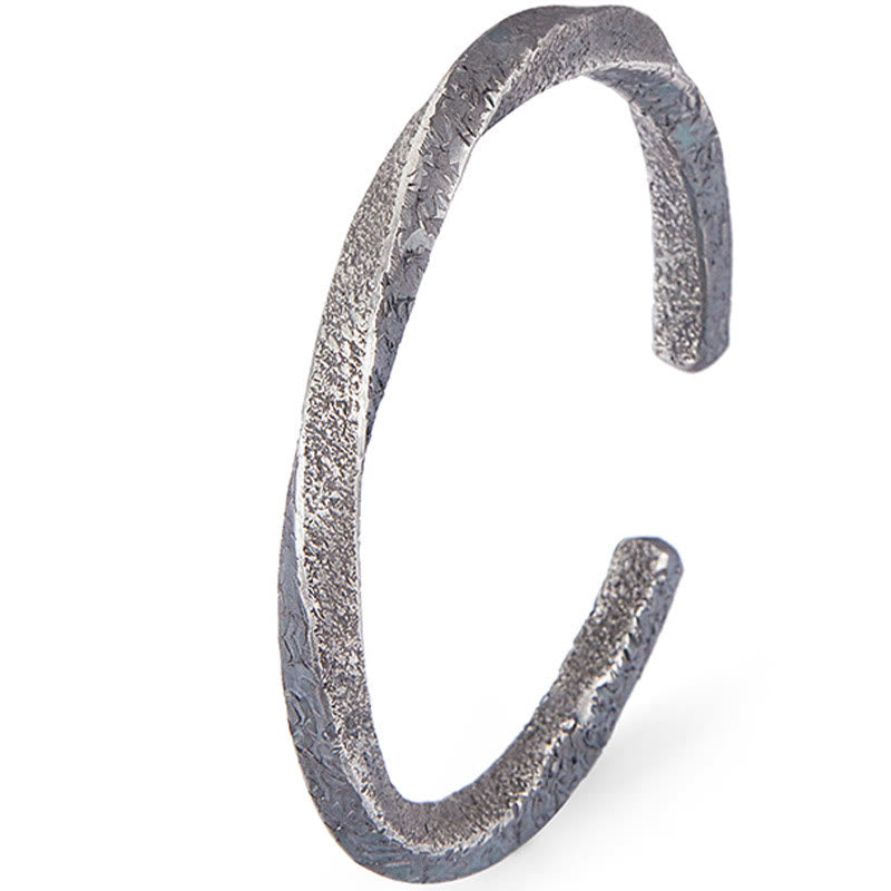 Sterling Silver Möbius Loop Spiritual Cuff Bracelet 18cm