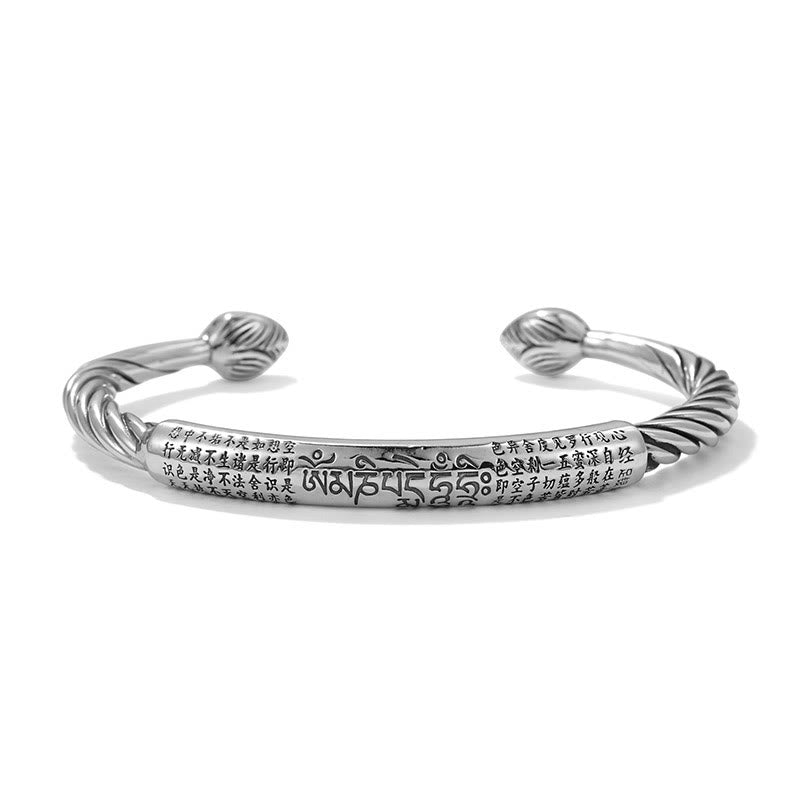 999 Sterling Silver Om Mani Padme Hum Protection Bracelet