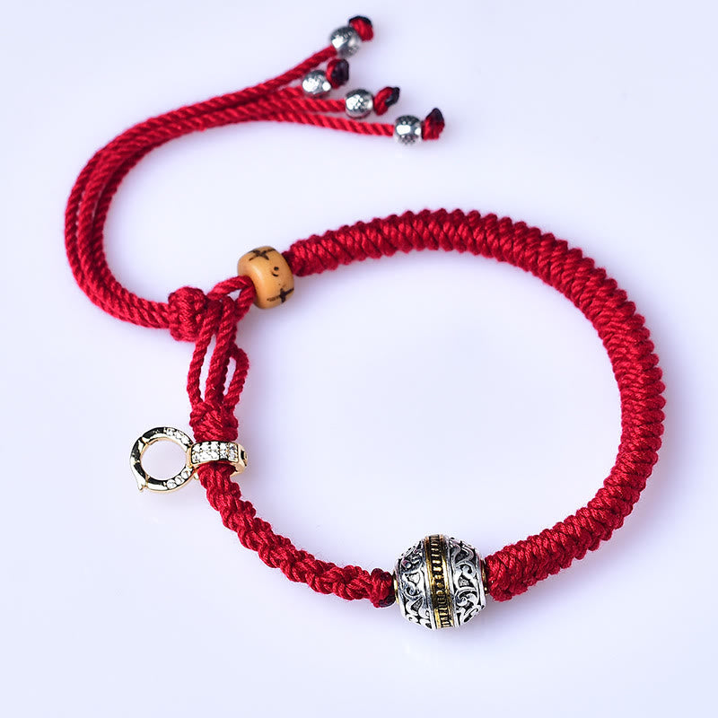 Red String Bracelet with Green Tara Silver Charm | Luck & Protection