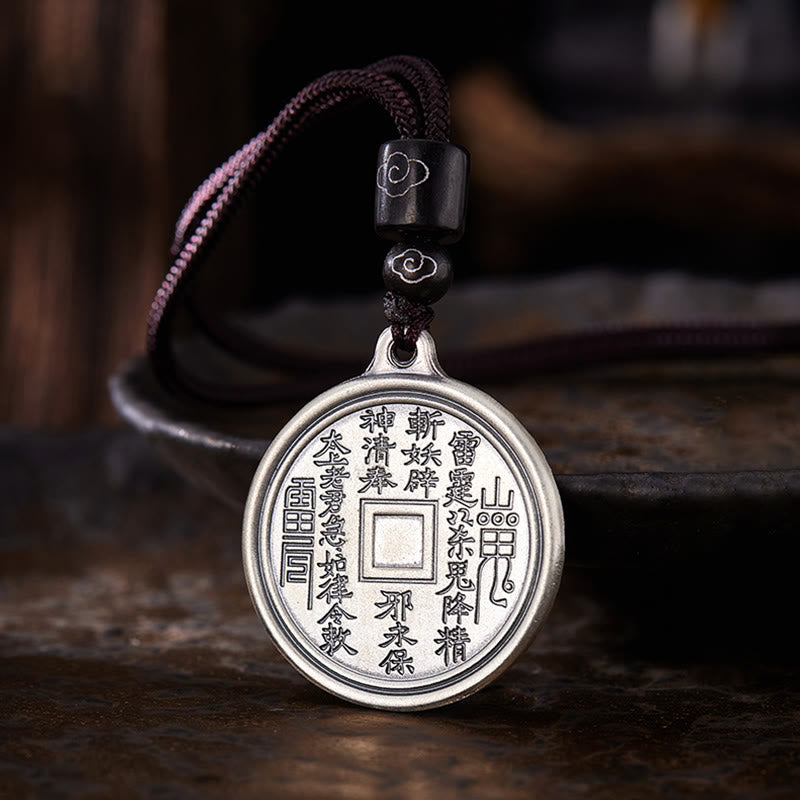 999 Sterling Silver Yin Yang Bagua Necklace for Balance & Protection