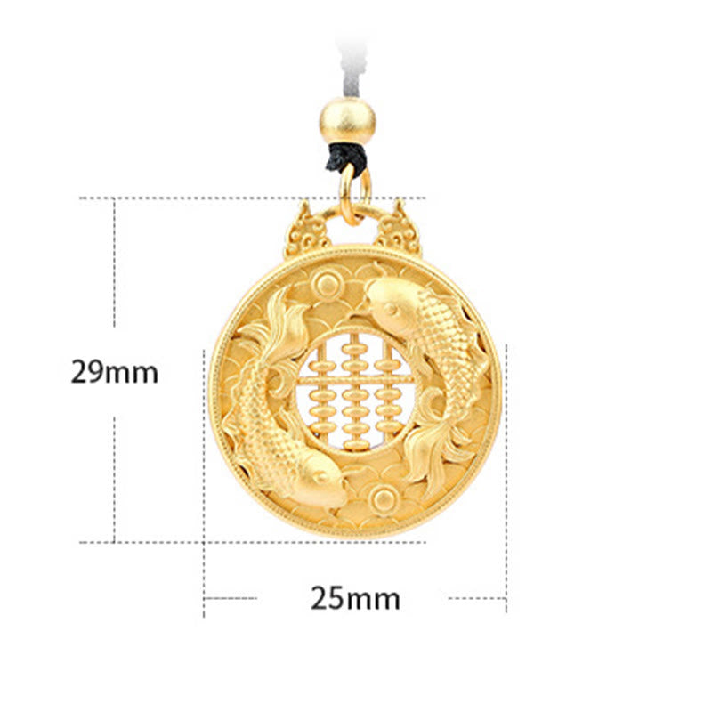 Gold Plated Copper Koi Fish Strength Necklace Pendant
