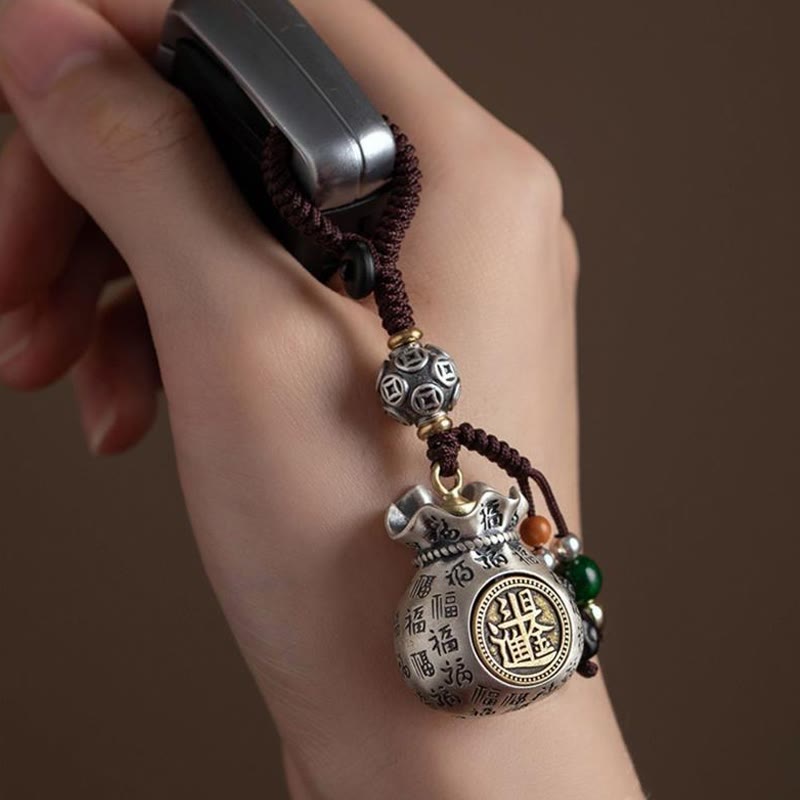 Fu Character Money Bag Key Chain for Daily Fortune & Wealth