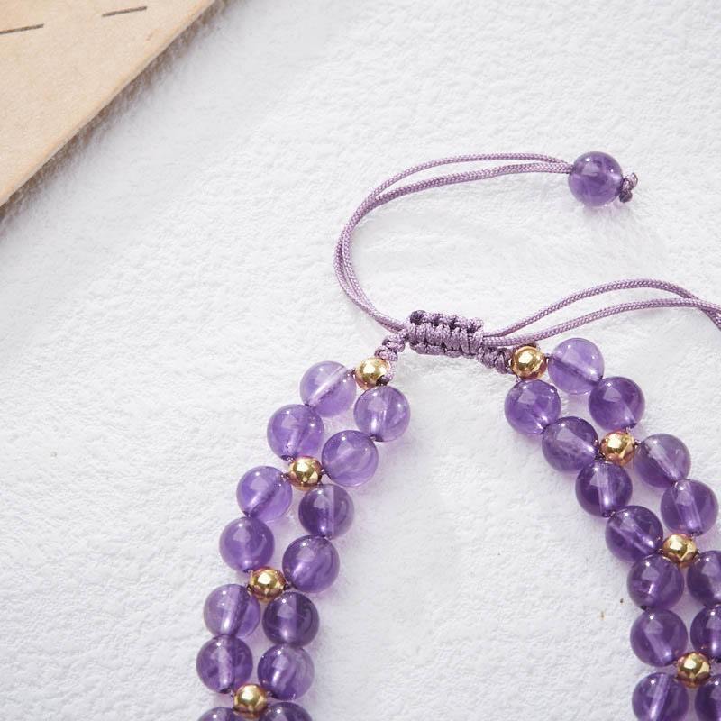 Amethyst Braided String Bracelet with Butterfly | Balance & Stress Relief