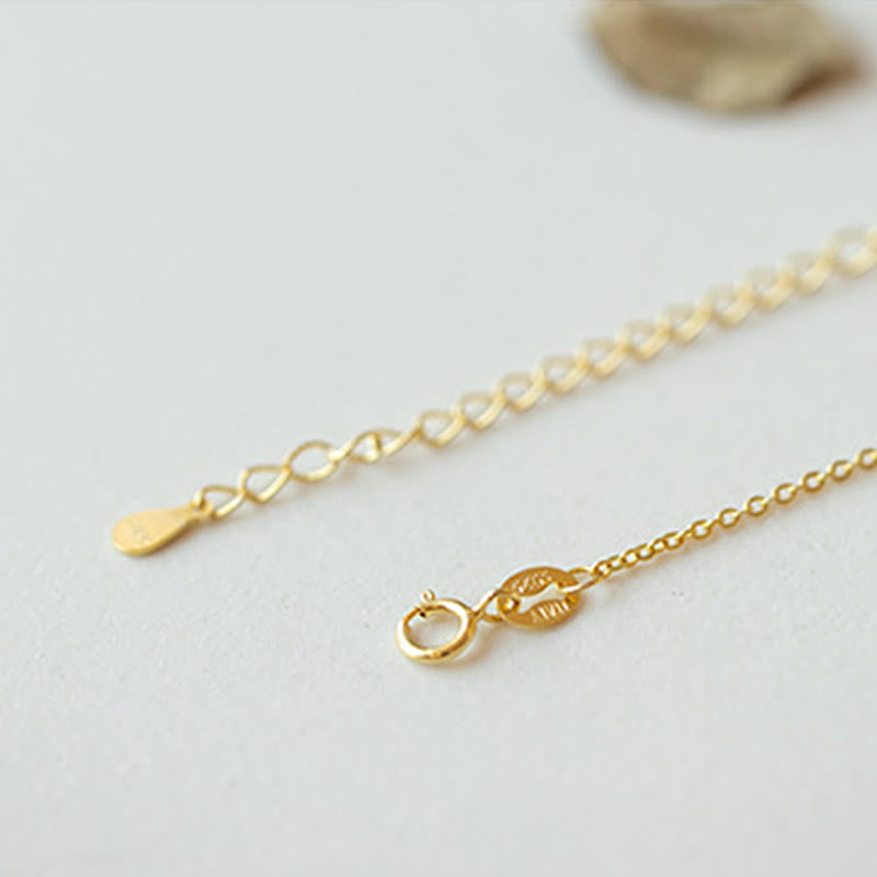 Hetian Jade Peace Buckle Necklace in Sterling Silver & Gold