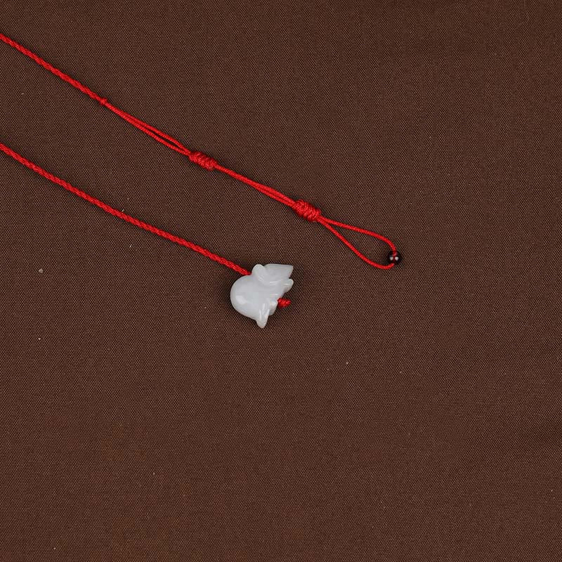 Chinese Zodiac Garnet Peace Buckle Red String Belly Chain