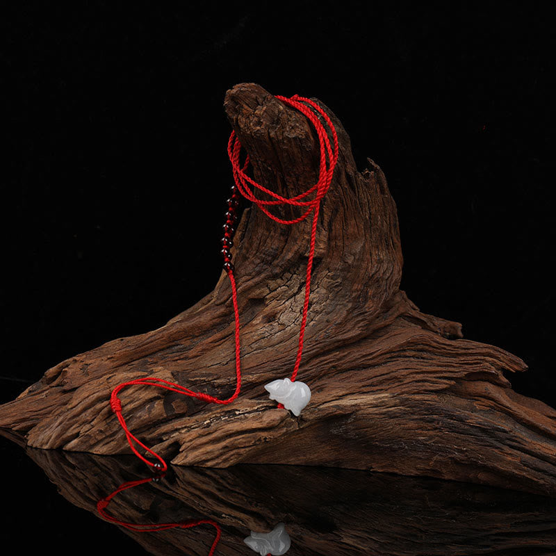 Chinese Zodiac Garnet Peace Buckle Red String Belly Chain