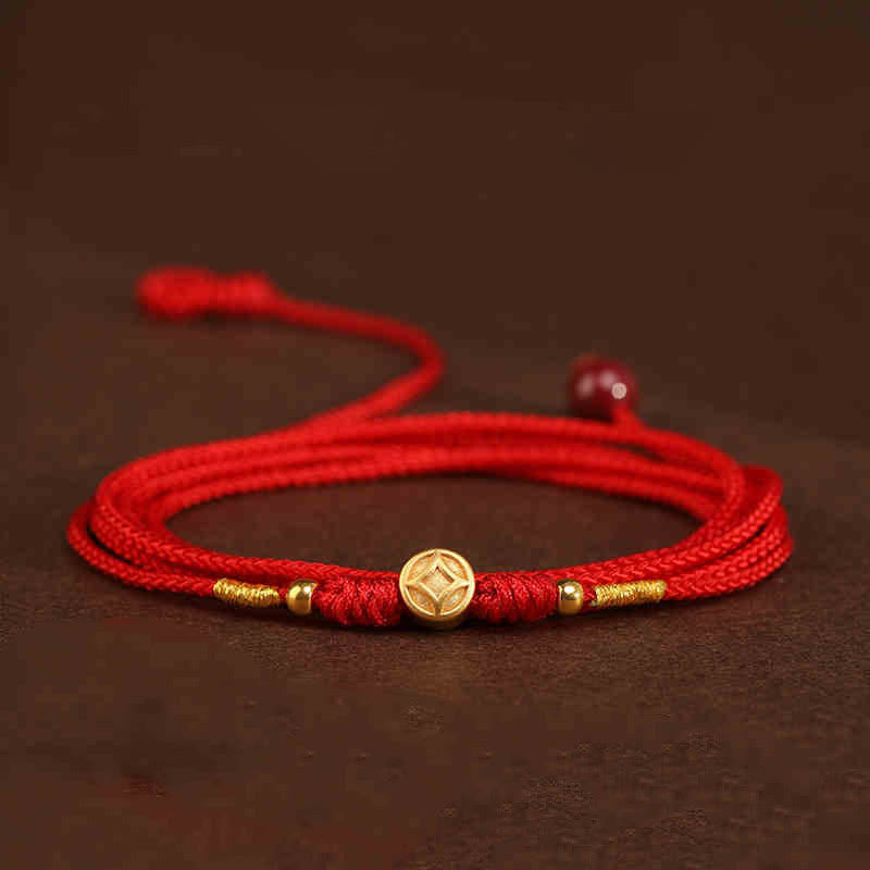 999 Solid Gold Red String Belly Chain | Spiritual Jewelry for Protection