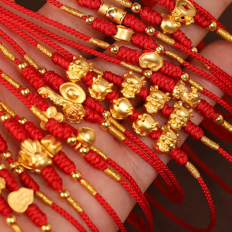 999 Solid Gold Red String Belly Chain | Spiritual Jewelry for Protection